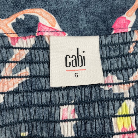 CAbi Aurora Maxi Length Dress Halter Smocked Adjustable Straps Pockets Print 6 - Picture 9 of 13